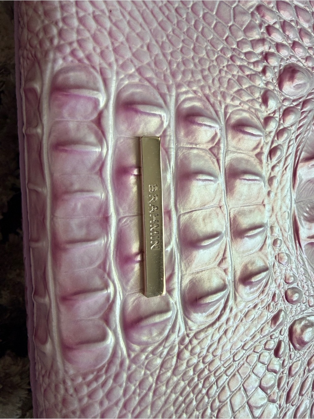 Brahmin Pink Croc-Embossed Satchel with Matching Wallet - Picture 3 of 16